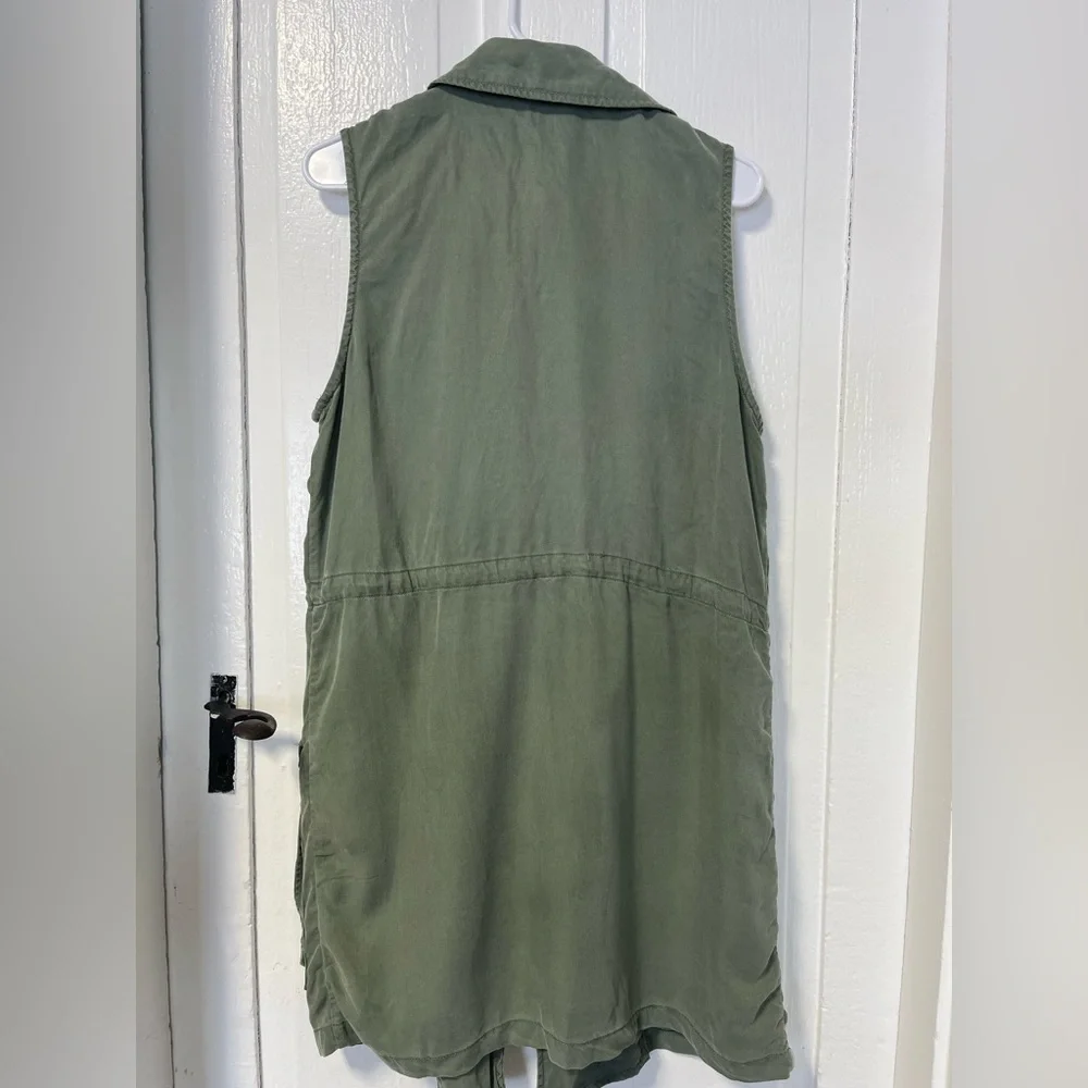 NWT Max Jeans green sleeves tencel cargo style vest size medium - Picture 3 of 9